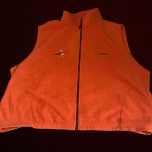 Nice orange vest with a bird patch, really cool